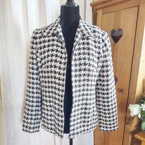 Vintage tweed zip up casual Sag Harbor Blazer